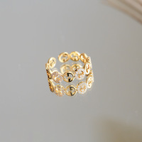 Bague d'éternité ajustable vintage à motif floral pour femme, en acier inoxydable, plaquée platine/or 14K/18K, bijou unisexe pour le quotidien