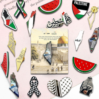Broche ruban carte de Palestine personnalisée pour la solidarité et la sensibilisation - Épingle de revers en métal massif