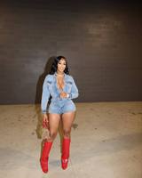 Streetwear printemps Sexy mode à manches longues décontracté une pièce Cargo dame Shorts lavé Denim Jean barboteuse femmes combinaison courte