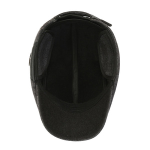 Men's Winter Warm Cotton Cap With Ear Flaps Duckbill Hat Keep Warm Windproof Outdoor Adult Hat Navy Blue - Product Image 4