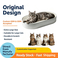 Rascador para Gatos de Cartón Corrugado Ovalado Blanco, Tamaño Grande, 90 mm de Altura, Almohadilla para Descanso de Gatos, para el Cuidado de las Uñas, Accesorio para Mascotas