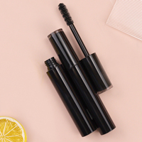 Vente en gros de tubes de mascara vides en PET de 10 ml, ronds et grands, avec logo personnalisé, bouchon à vis et brosse