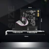 Adaptador de Tarjeta de Expansión PCIe a 2 Puertos Seriales de 9 Pines, Convertidor PCI Express Com Db9 Rs232, Dos Tarjetas Seriales