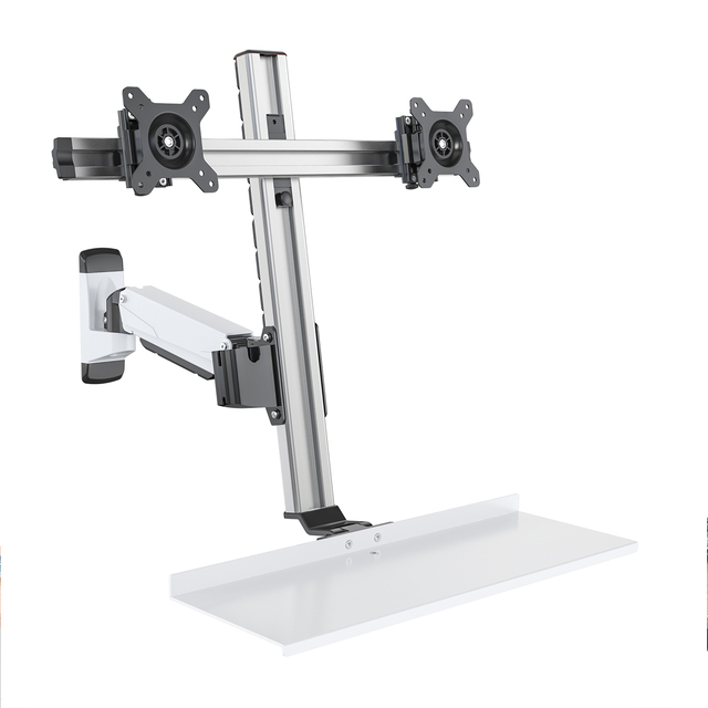 V-mounts Dual Monitor Arms Keyboard Tray Ergonomic Home Office Wall Mount 90 Degrees Aluminum Alloy 27" Screen Stock VM-WS16