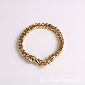 Pulsera Cuadrada para Hombre Chapada en Oro, Cadena de Acero de Titanio CE636, Accesorio Moderno de 21cm 23cm, Diseño Geométrico - Product Image 1