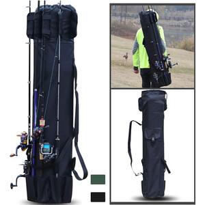Sac de rangement multifonctionnel en toile de grande capacité pour cannes à pêche, avec bandoulière, pour matériel de pêche et cannes à pêche - Product Image 4