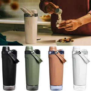 Copo Shaker Isolado 3 em 1 de 20oz com Frasco a Vácuo e Compartimento Separado para Armazenamento de Pó para Substituição de Refeições de Proteína, Academia e Esportes - Product Image 1