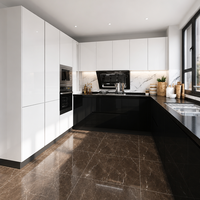 Îlot de cuisine moderne modulaire personnalisable en gros avec évier pour appartement, écologique