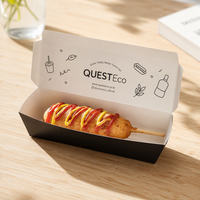 Boîte à hot-dogs personnalisée, en papier kraft ou en carton blanc, avec logo, pour la restauration rapide