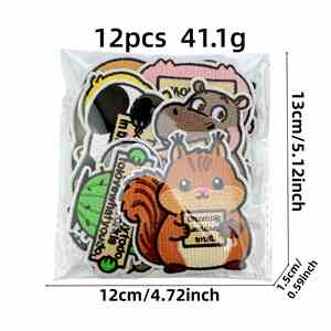 Nouvelle écusson brodée thermocollante avec animaux de dessin animé et mots inspirants en anglais pour vêtements et réparation de bagages - Product Image 2