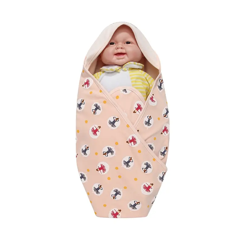 COLORLAND cotton baby swaddle wrap blanket bath towel baby blanket with hood