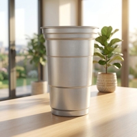 Gobelets en aluminium personnalisés avec logo, à paroi simple, 0,18 mm, modernes, 9oz, 12oz, 16oz, 20oz, 26oz, 32oz, fabriqués par une usine certifiée BSCI depuis 30 ans