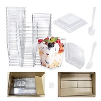 Tasses à dessert carrées de vente chaude 5oz personnalisé 4oz 6oz 8oz tasse à dessert emballage tasse de restauration pour dessert