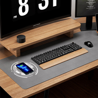 Chargeur sans fil invisible à induction XiaoE OEM, emballage électrique DC, bureau en bois dur, charge 10W, 50mm, OTP/OVP, téléphones mobiles