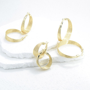 Orecchini a Cerchio Grandi e Voluminosi da Donna, Placcati Oro 18k, Stile Hiphop Africano Dubai, Multistrato, Chunky, Aretes De <span class=keywords><strong>Moda</strong></span> - Product Image 6