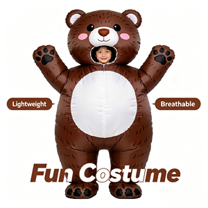 Disfraz inflable de oso de peluche marrón en oferta para adultos, traje de mascota de dibujos animados de cuerpo completo para Halloween, carnaval, desfile, cumpleaños - Product Image 4