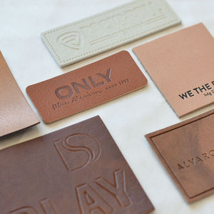 Patch personnalisé en cuir PU pour vêtements avec logo gaufré ou en relief, à coudre, pour étiquette tissée personnalisée de vêtement - Product Image 5