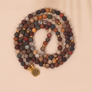 Collares/Pulseras de Mala de Oración de 8mm Estilo <span class=keywords><strong>Picasso</strong></span>, Yoga, Meditación, Cristal Curativo, Rosario Multicapa, Collar de Cuentas de Mala de 108 Cuentas, Unisex - Product Image 4
