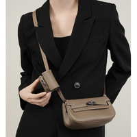 Sac à bandoulière et sacoche en cuir véritable deux-en-un pour femme, sacoche polyvalente, petit sac à main, sac boulette