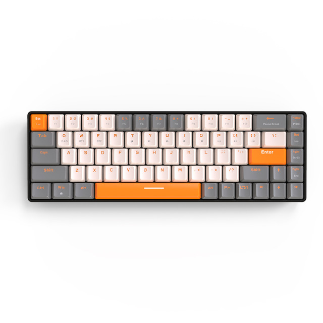 Freewolf K68 Wireless Dual-mode Mechanical Keyboard Led Usb Desktop Usb 2.0 Gaming Hot-Swappable Mechanical Keyboard