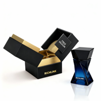 Botol parfum Amber bening unik, botol parfum kaca bentuk putar Amber 75ml dengan kotak kemasan