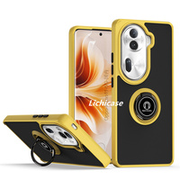 Lichicase mat givré béquille porte-anneau magnétique Anti gravité coque de téléphone pour Oppo Reno 11 pro couverture arrière