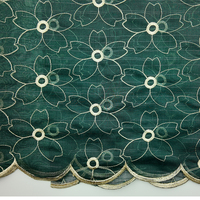 Tissu tissé de luxe respirant 100 % polyester, organza de soie teintée avec broderie, 45 g/m², personnalisé, pour vêtements islamiques féminins et hijabs