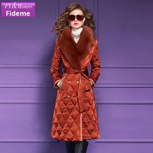 Veste en duvet de canard blanc de haute qualité FMY Graphene, manteau d'hiver pour <span class=keywords><strong>femme</strong></span> avec col en <span class=keywords><strong>fourrure</strong></span> de renard, épaissi, chaud, <span class=keywords><strong>noir</strong></span>, 61781 - Product Image 2