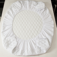 Protège-matelas matelassé respirant pour lit Queen Size, couleur unie, avec fonction imperméable, en tissu brossé, style uni