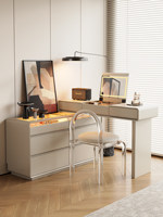 Table de maquillage en bois massif avec tiroirs intégrés pour la maison, chambre principale, petite chambre d'appartement, style minimaliste de luxe léger