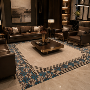<span class=keywords><strong>Tapis</strong></span> fait main <span class=keywords><strong>Art</strong></span> Déco sur mesure en laine de Nouvelle-Zélande et soie de bambou pour designers, villas et hôtels - Product Image 3