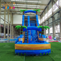 WINSUN USA Entrepôt aux États-Unis Expédition immédiate Toboggan aquatique gonflable commercial en PVC bleu tropical personnalisé pour aire de jeux intérieure/extérieure