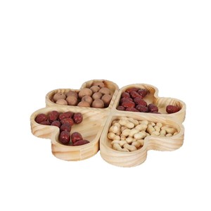 Pengzhan Heart-Shaped Wooden <b>Snack</b> <b>Tray</b> 4-Compartment Multifunctional Serving Dish For Nuts Dried Fruits - Product Image 5