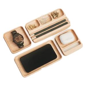 Caja de Almacenamiento de Papelería de Madera Personalizada con Compartimentos para Escritorio de Oficina, Soporte para Teléfono y Gafas, Uso Doméstico - Product Image 1
