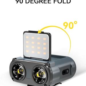 WOSEN Lampe frontale LED professionnelle ultra-lumineuse pour extérieur, type projecteur 'Oeil d'Aigle', pliable, COB, portable, avec clip pour casquette, pour la pêche, rechargeable USB - Product Image 3