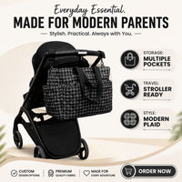 Sac à langer matelassé en nylon imperméable avec sangle de fixation pour poussette, sac à dos pour maman