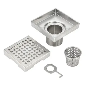 Phổ loại V Trap vuông cống sàn 10x10 cm cho nhà vệ sinh chất thải thoát nước 20x20 cm