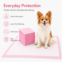 Alas Pipis Anjing Sekali Pakai Warna Pink, Lembut, Cepat Kering, Kemasan Label Pribadi Tersedia