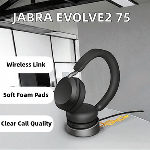 <span class=keywords><strong>Casque</strong></span> sans fil supra-auriculaire <span class=keywords><strong>Jabra</strong></span> Evolve2 75 pour PC avec station de charge, technologie 8 micros, double mousse, stéréo, dongle USB-A optimisé pour - Product Image 2
