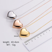 Boutique de mode Femmes Coeur Collier Amour Style En Acier Inoxydable Grand Pendentif Bijoux Collier