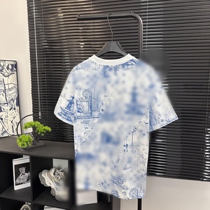 T-shirt unisexe surdimensionné en coton, motif chevalier bleu et blanc, col rond, décontracté, streetwear, manches courtes, été - Product Image 4
