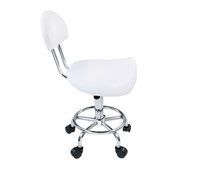 Tabouret Ergonomique pour Coiffeur, Chaise de Salon de Beauté, Hauteur Réglable, Tabouret à Roulettes en Cuir PU Robuste