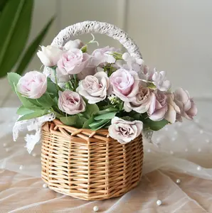 Hot Selling rattan planter flower basket pots for gift basket rattan