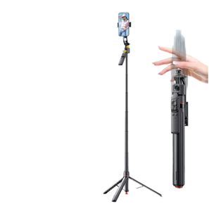 Trépied perche à <span class=keywords><strong>selfie</strong></span> sans fil de 1,76 m avec suivi de visage pour téléphones <span class=keywords><strong>iPhone</strong></span> 13-16/Pro Max et Android, télécommande et rotule panoramique - Product Image 1