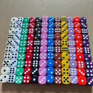 Dés de jeu 16mm 6-sided White Dot Rounded Corners Colorful Entertainment Dice Table Game bar Game Dice Wholesale - Product Image 1