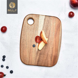 Planche à découper en bois massif, bois d'acacia, rectangulaire, petite, moyenne, grande, planche à découper de cuisine, planche à fruits - Product Image 3
