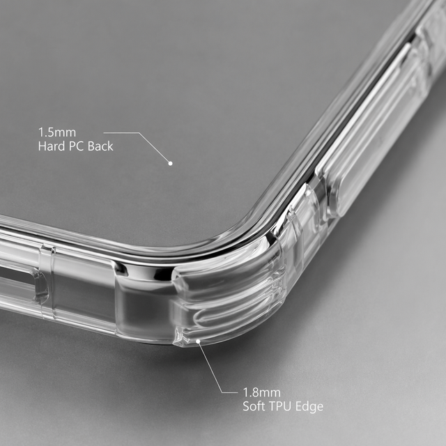 Crystal Clear Protective Case for iPhone 16 Wireless Charging Hybrid PC TPU Anti-Drop Slim Cover
