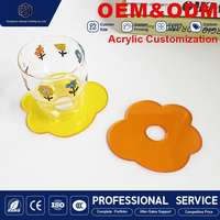 Sous-verre en acrylique personnalisé à motif floral, translucide et coloré, pour décoration de table élégante à la maison, au café et en dortoir