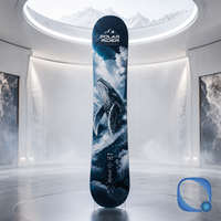 Snowboard tout-terrain à flexion bidirectionnelle pour adultes avec graphismes floraux post-apocalyptiques et finition imprimée en 3D