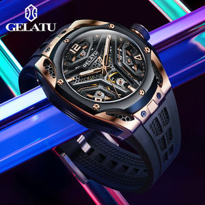 นาฬิกาข้อมือ GELATU 6007 ดีไซน์ OEM โลโก้สปอร์ต หรูหรา สายสแตนเลส สไตล์โครงกระดูก นาฬิกาอัตโนมัติ สำหรับผู้ชาย - Product Image 3